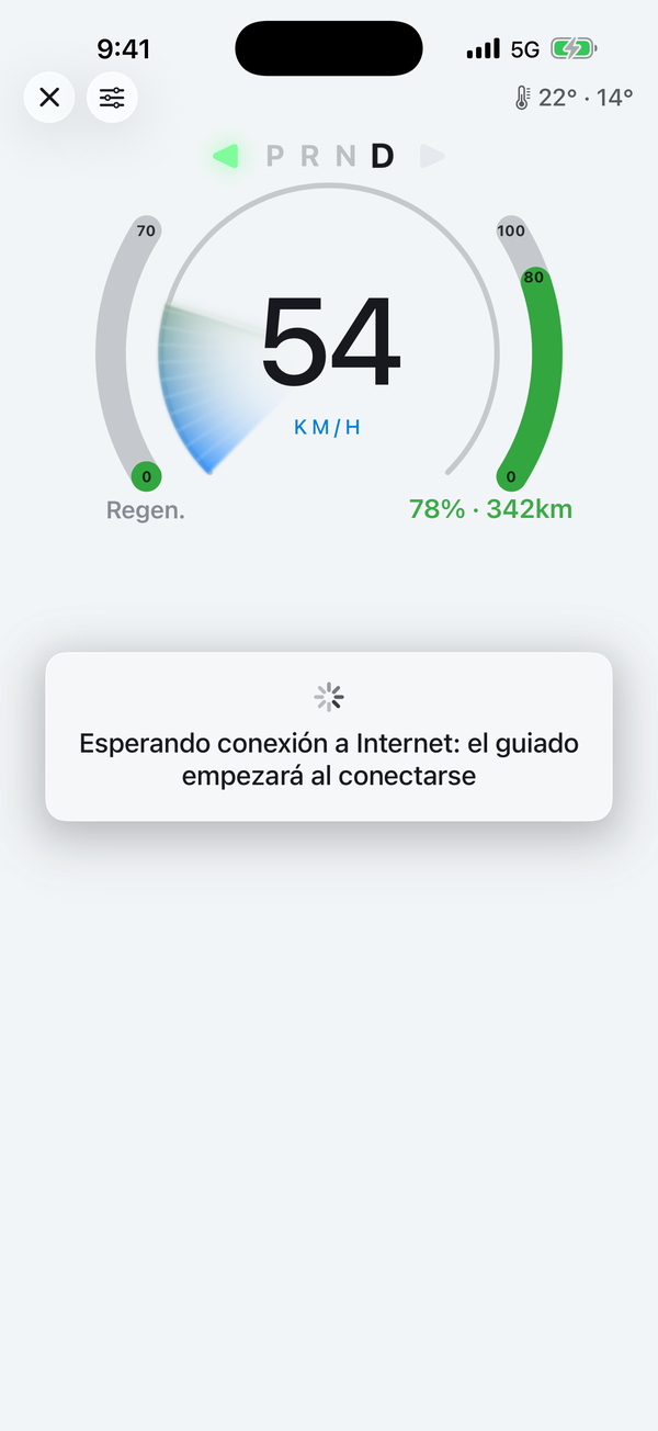 TeCluster — Guiado con Apple Maps · Modo vertical